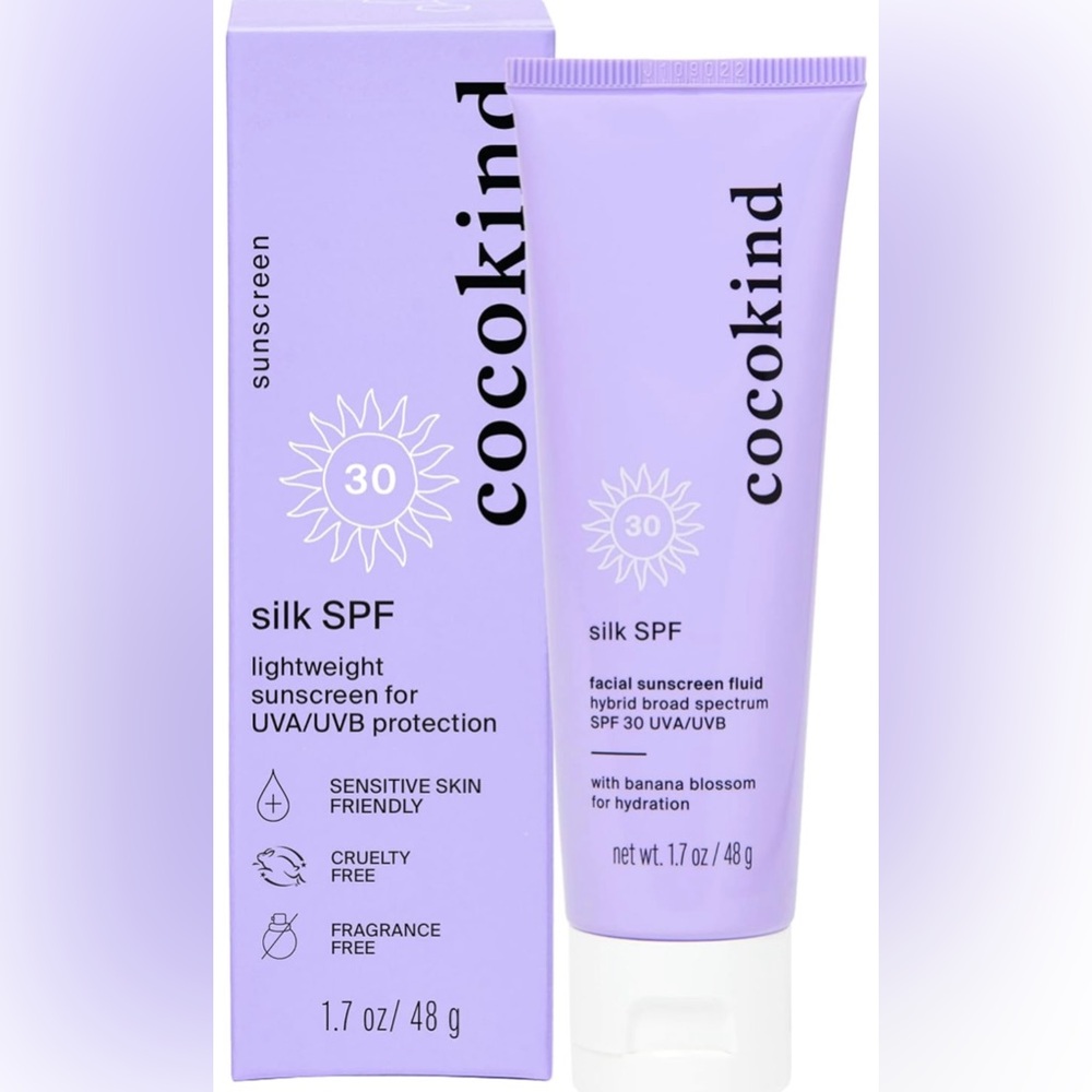Cocokind Silk SPF, Mineral and Chemical Sunscreen for Face, SPF 30